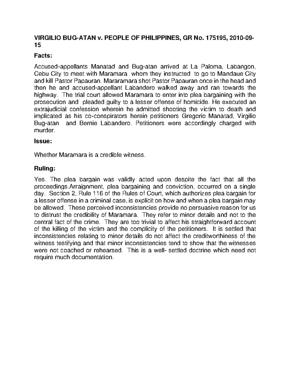 Virgilio BUG-ATAN v. People OF Philippines, GR No. 175195 - VIRGILIO ...