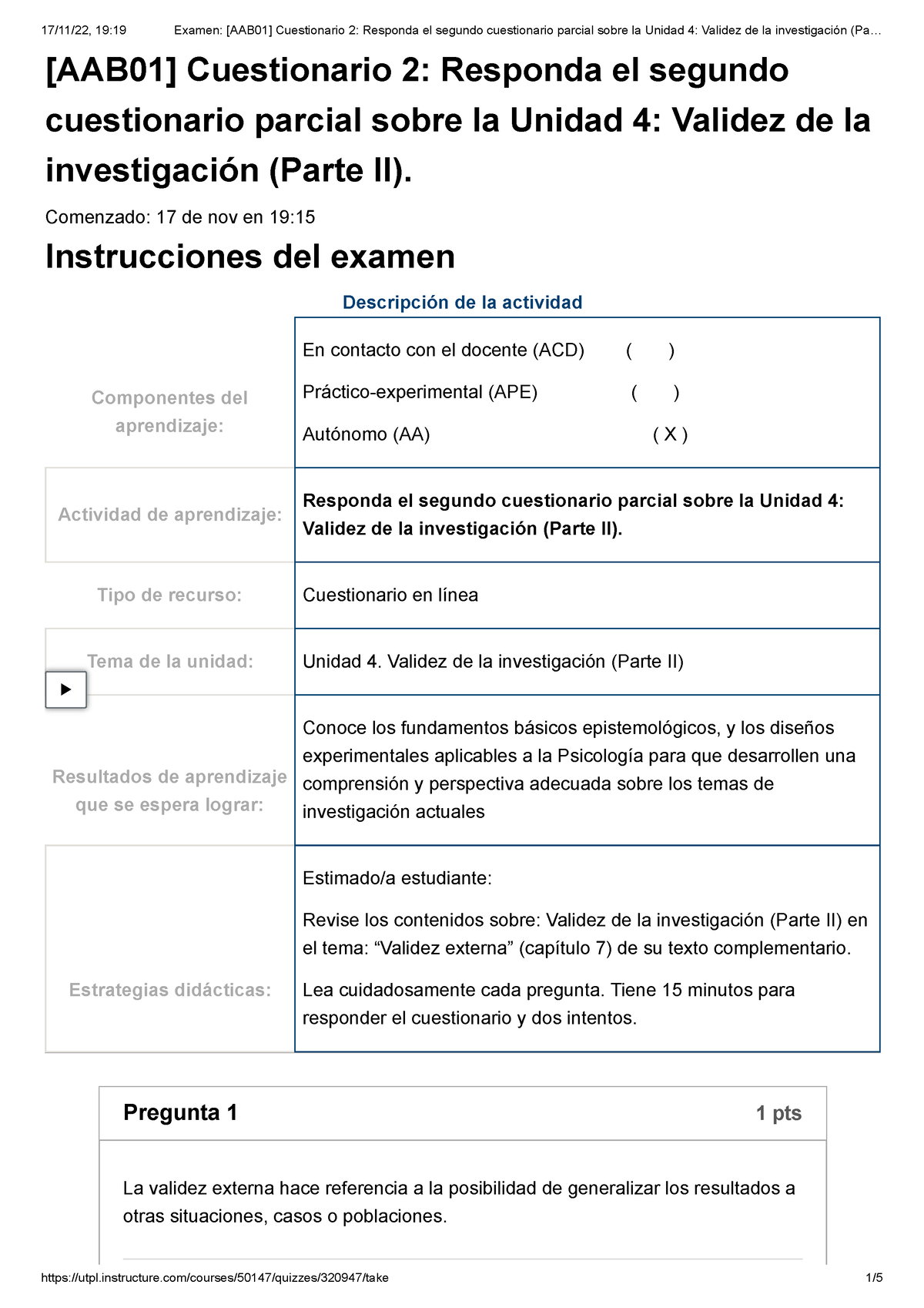 Examen [AAB01] Cuestionario 2 Responda El Segundo Cuestionario Parcial ...