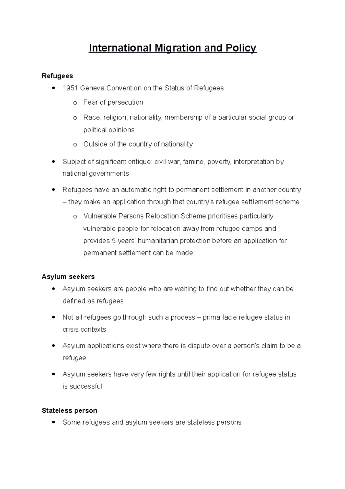 International Migration and Policy - International Migration and Policy ...