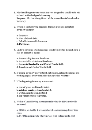 Ch06 - Testbank - CHAPTER 6 INVENTORIES CHAPTER LEARNING OBJECTIVES ...
