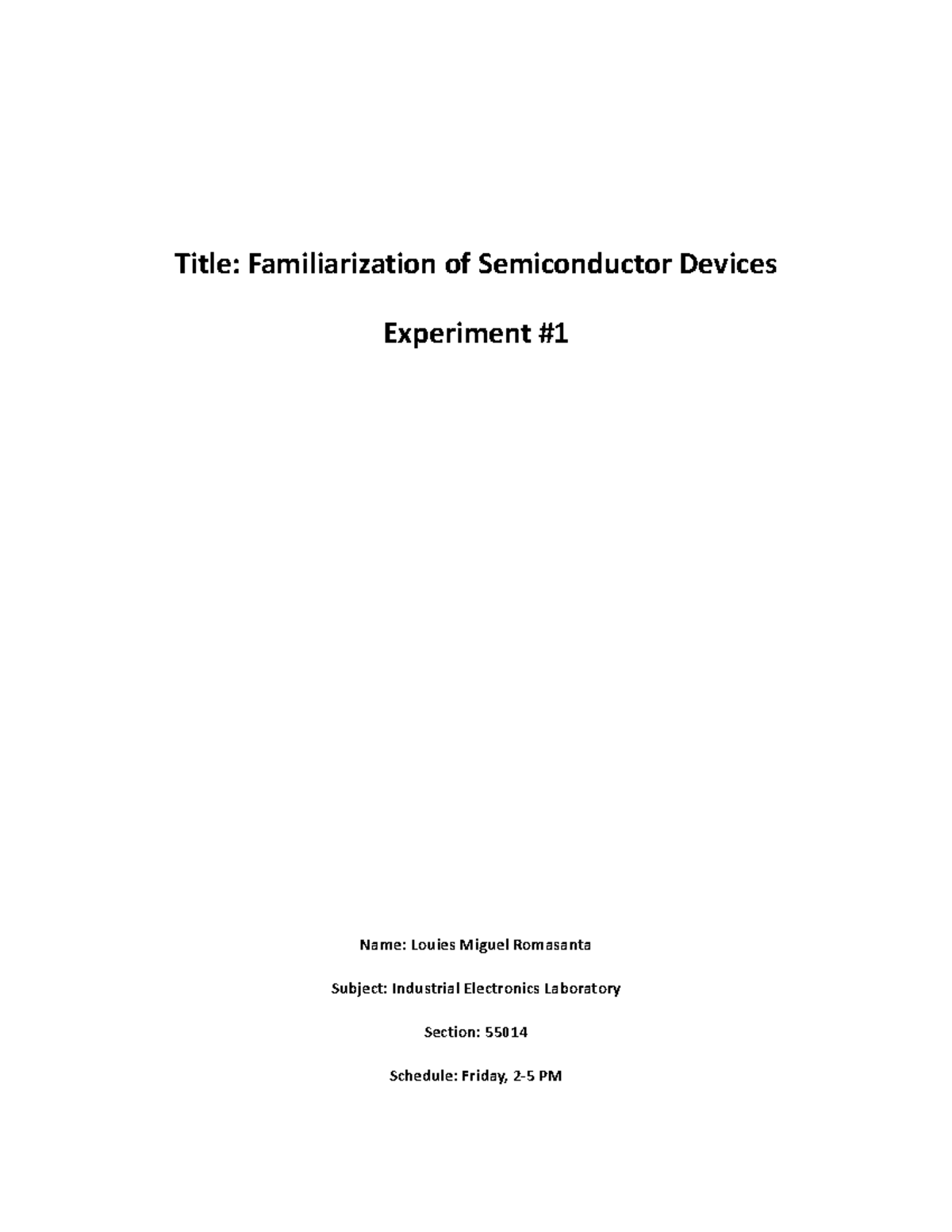 Romasanta.Activity 1 - Lab - Title: Familiarization of Semiconductor ...