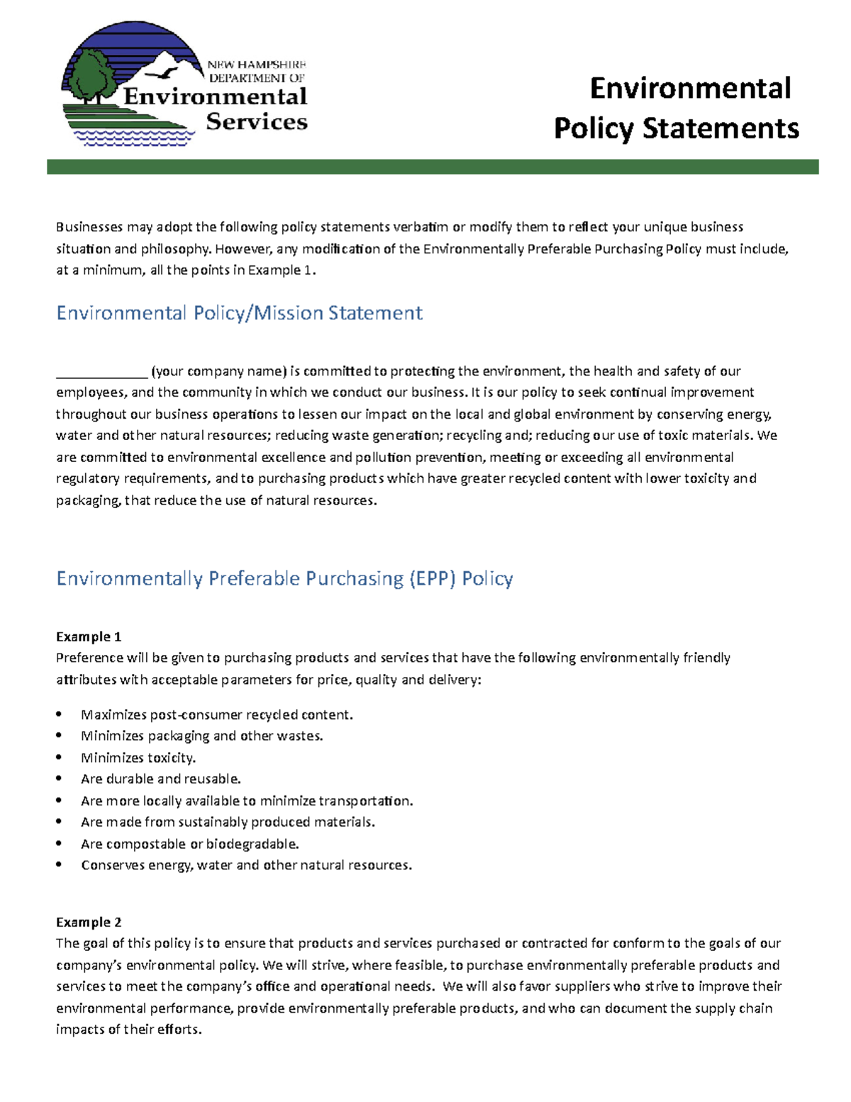 Policy-statement-templates - Businesses may adopt the following policy ...
