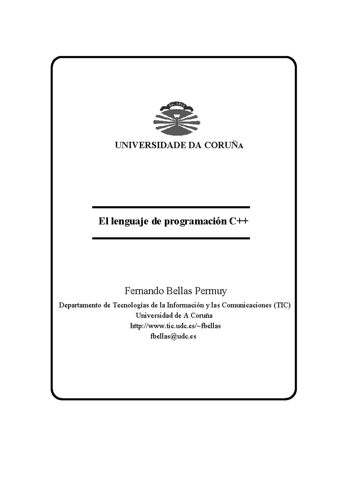 C++ - El Lenguaje C++ - libro de teoria - UNIVERSIDADE DA CORUÑA El ...