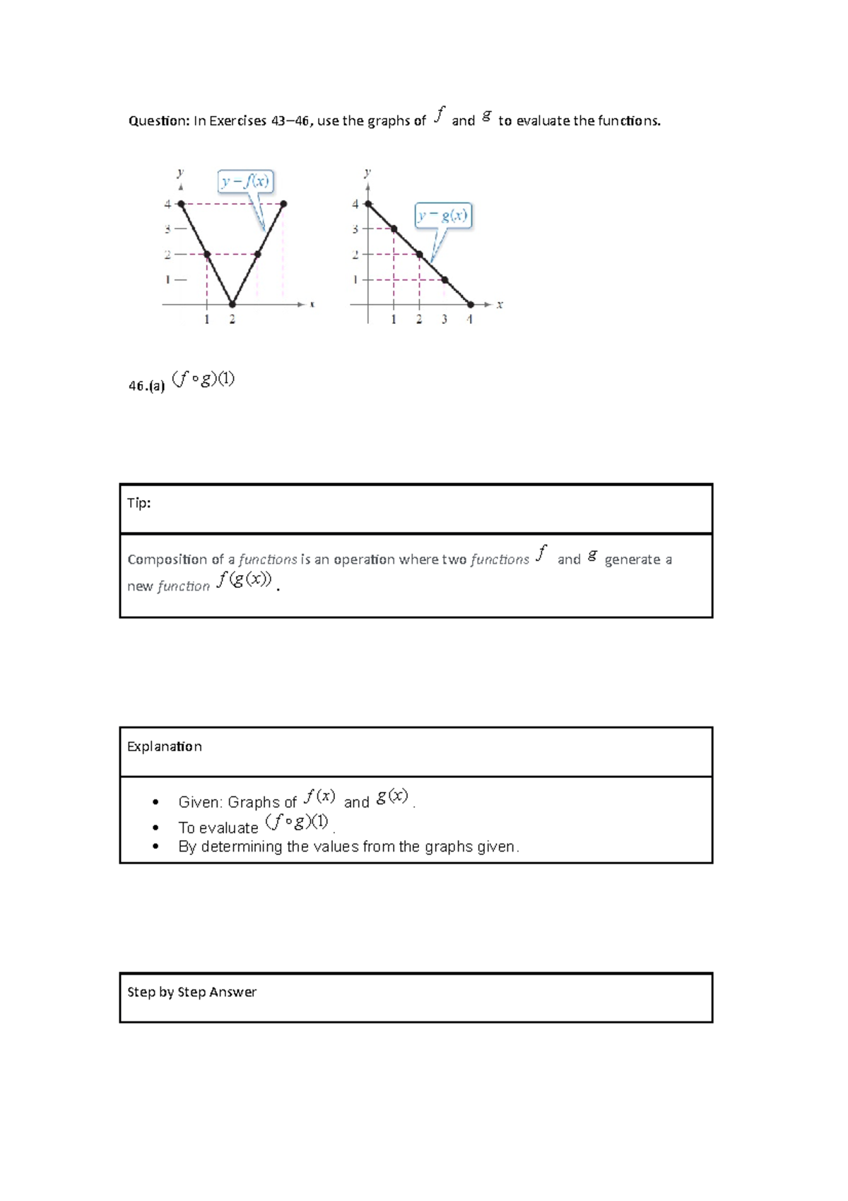 Combinations of functions mathematics practice set 12 Question In