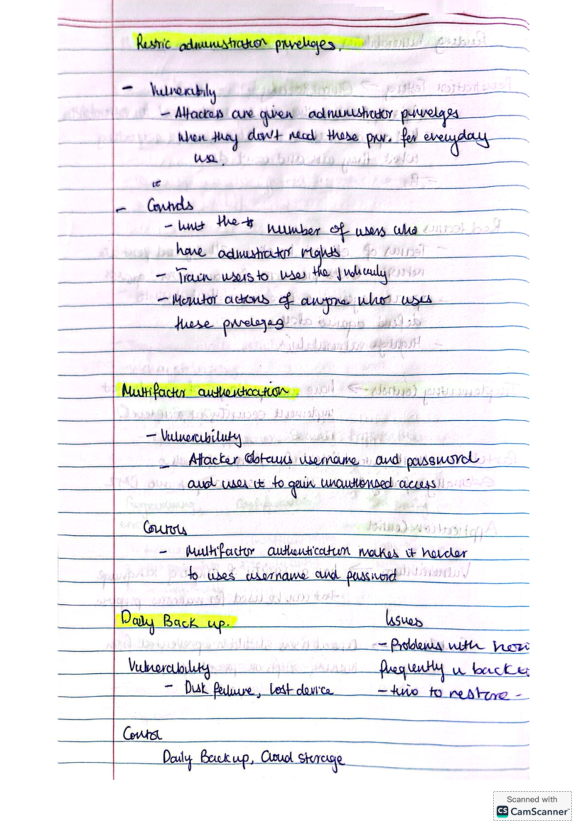 Notes Forensic - Restric administration prevenges. Veterability ...