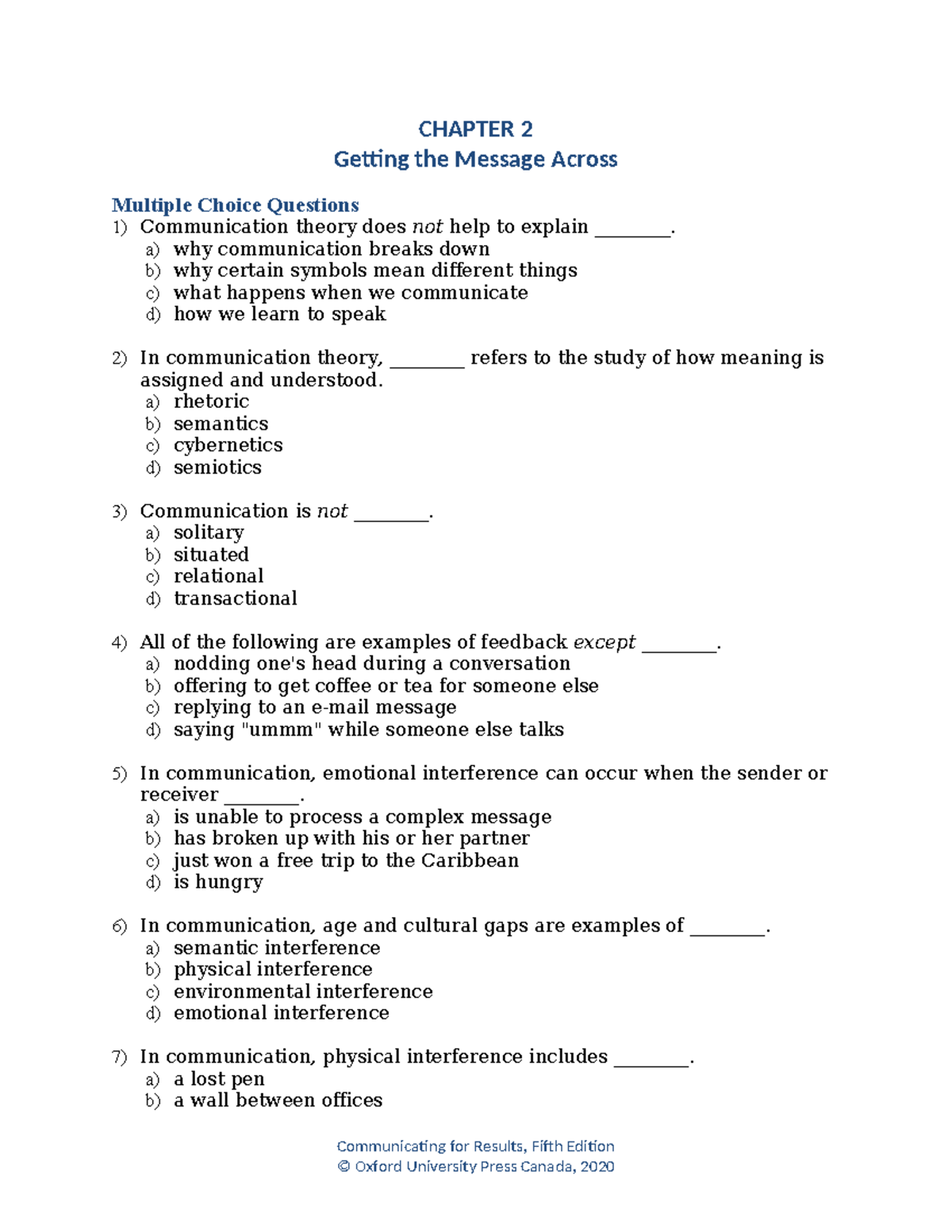 2509 - study sheet - CHAPTER 2 Getting the Message Across Multiple ...