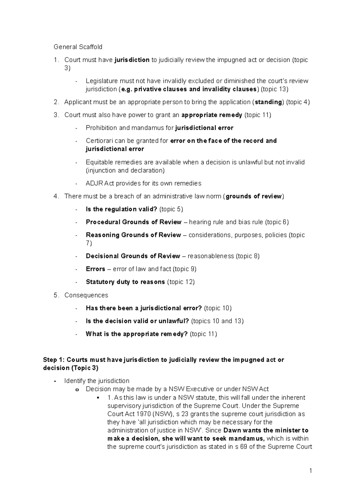 Administrative Law Jurisdiction and Grounds of Review - Studocu