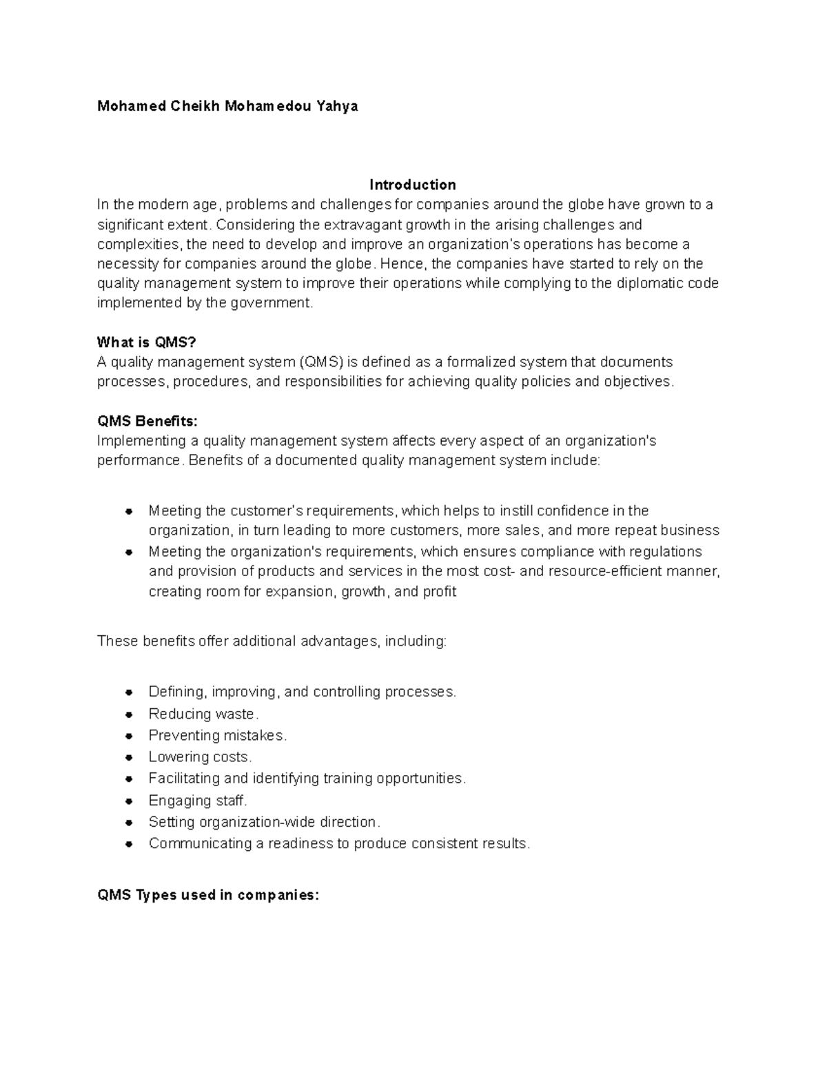 QMS in companies - Lecture notes 1 - coppaeru law - Studocu