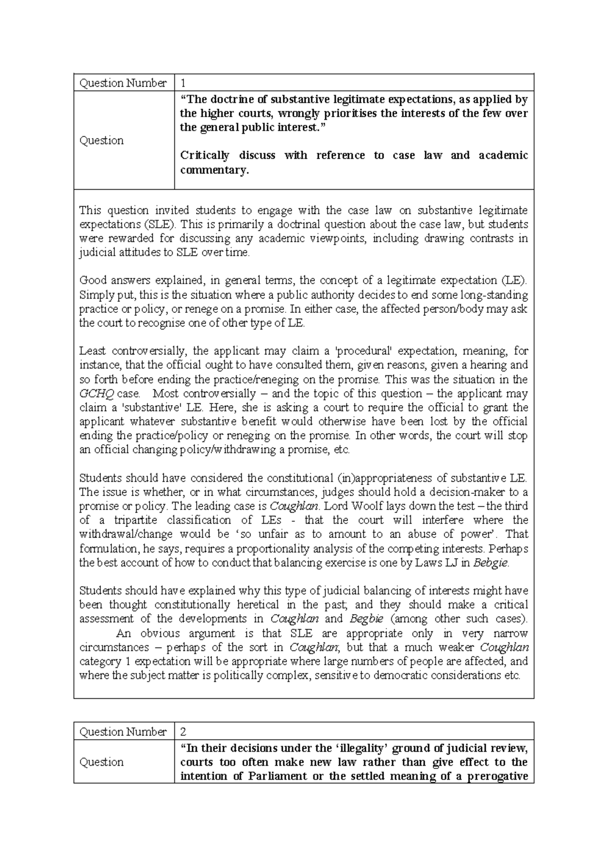 Exam and Marking Guide - ..... - Question Number 1 Question “The ...