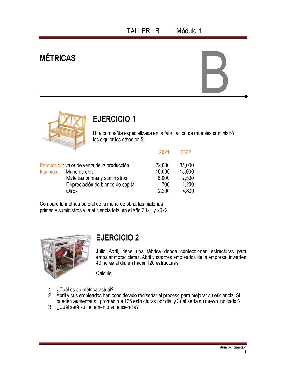 Taller B - Metricas - TALLER B Módulo 1 Área De Formación 1 MÉTRICAS ...