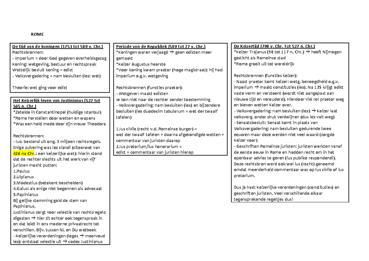 Per land de periodes uitgelicht 2011-2012 - ROME De tijd van de