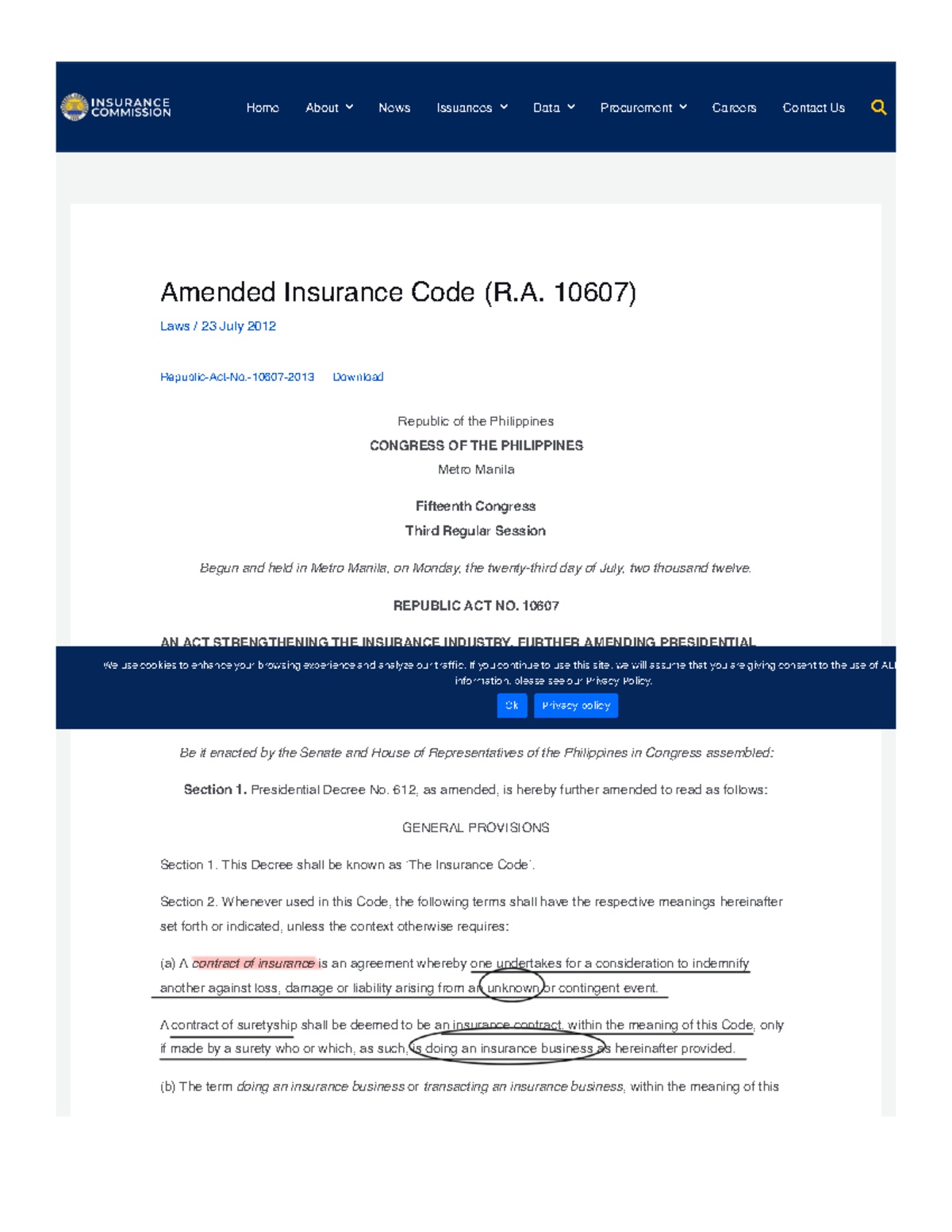 Amended Insurance Code (R.A. 10607) - Insurance Commission - Amended ...