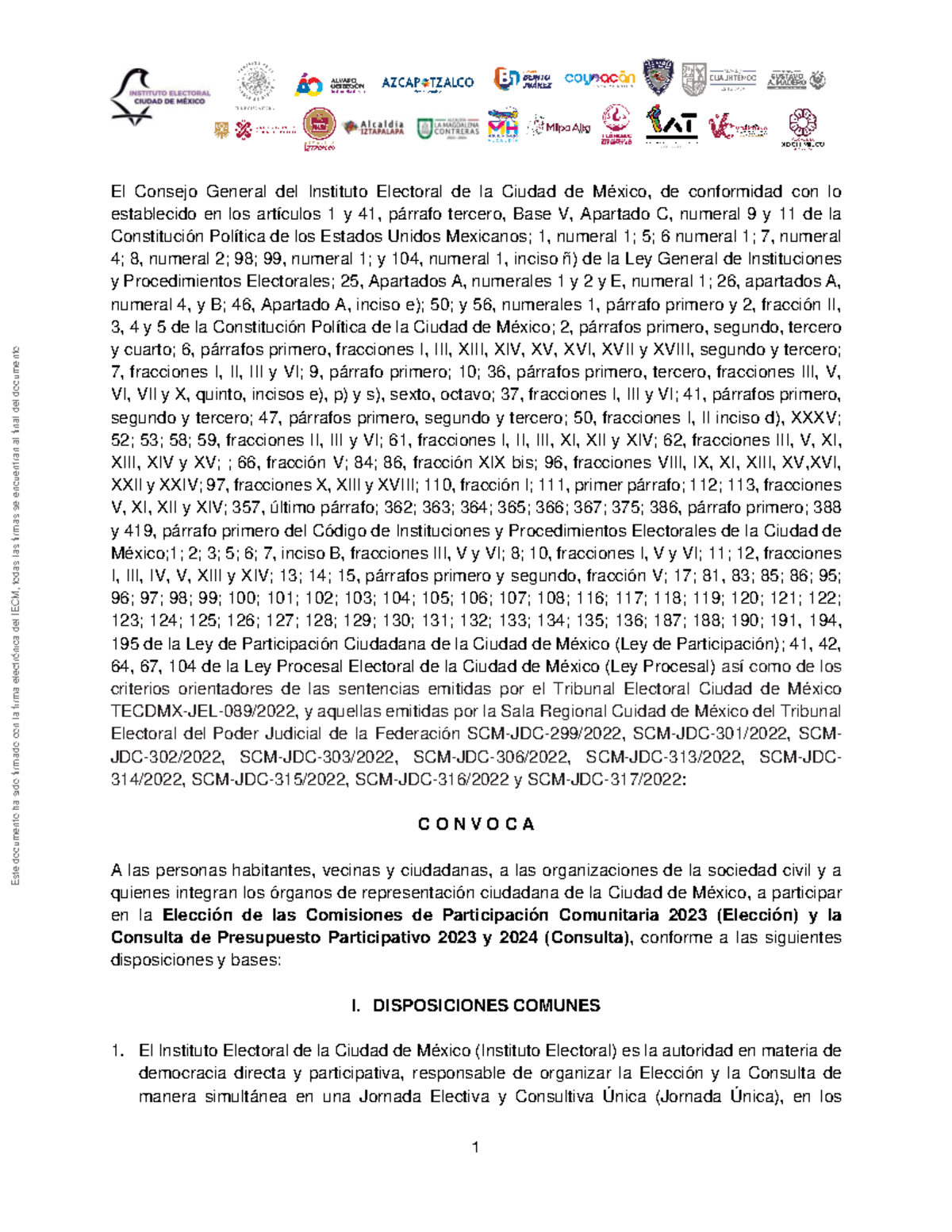 IECM ACU CG 007 2023 Convocatorianica - El Consejo General del ...