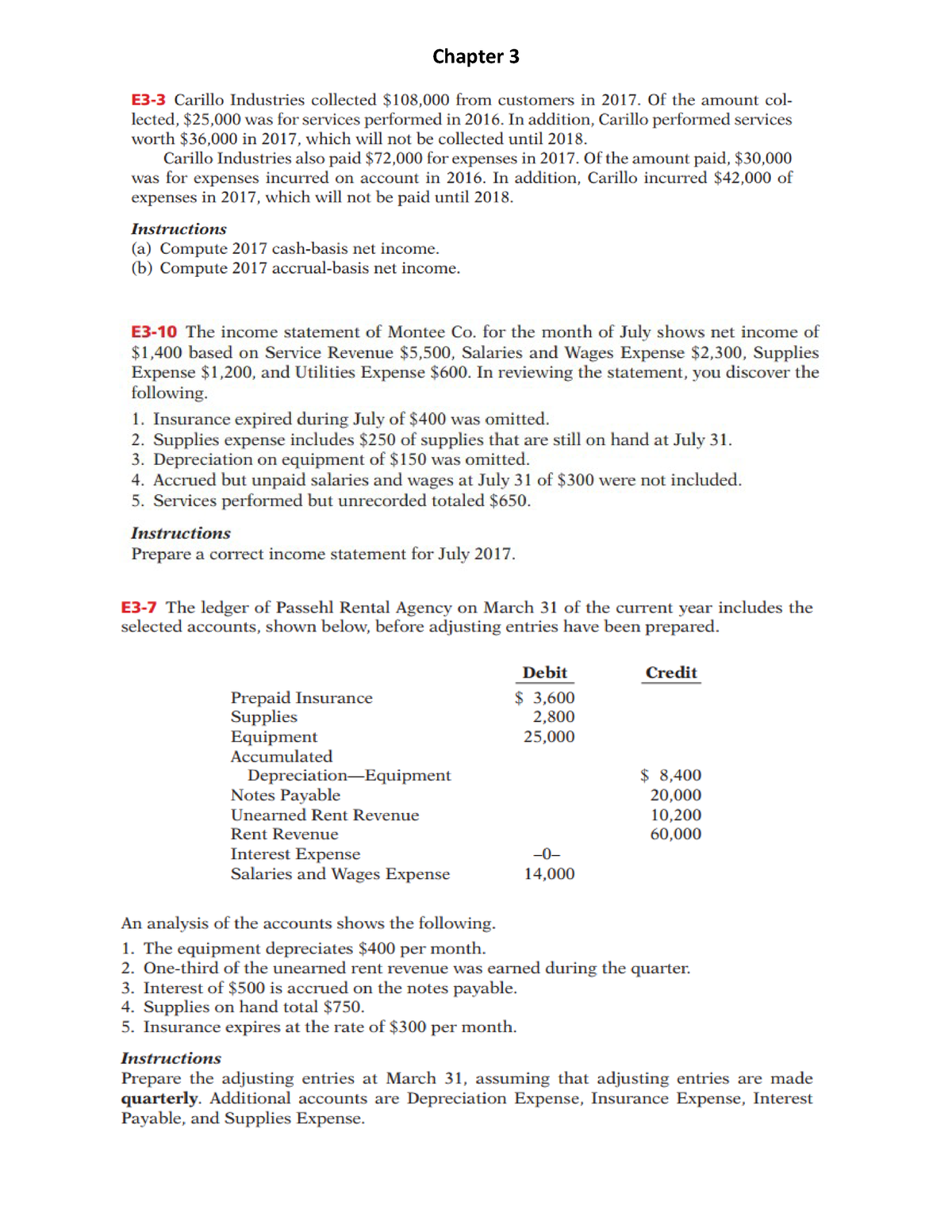 principles of accounting chapter 3 homework answers