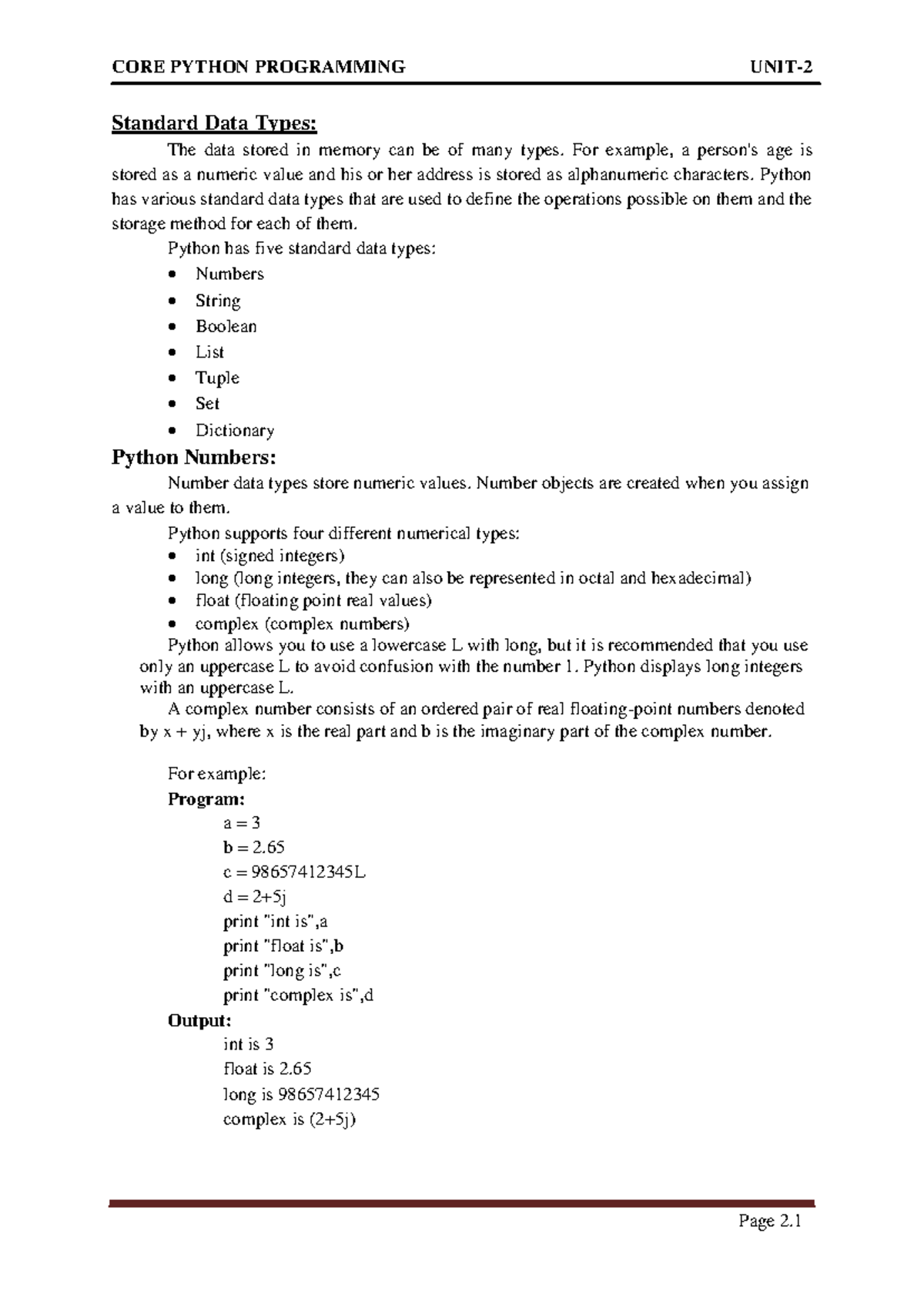 core-python-prorgamming-unit-2-standard-data-types-the-data-stored