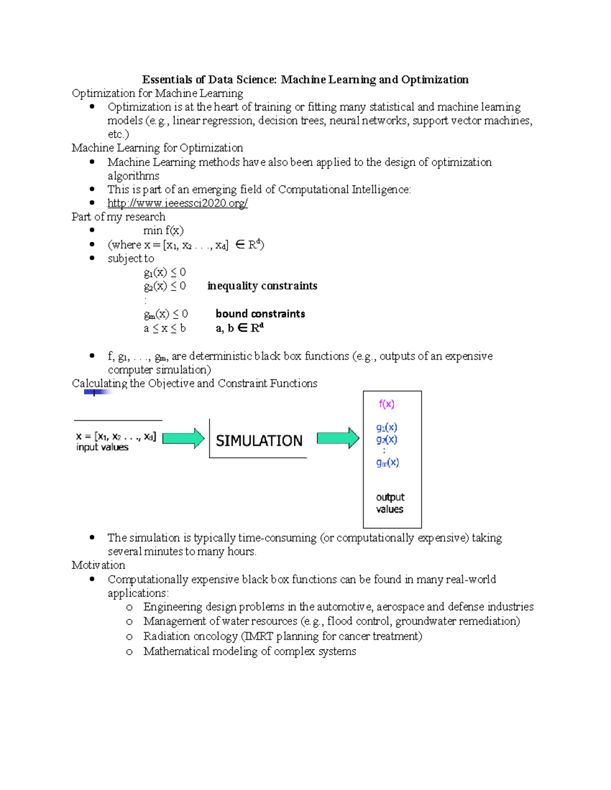 Machine learning optimization notes - Essentials of Data Science ...
