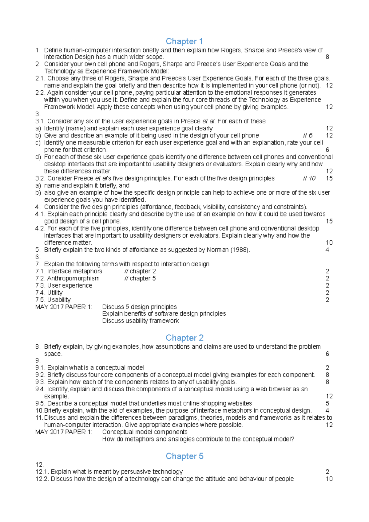 Exam 17 November 2018, questions and answers - Chapter 1 1. Define ...