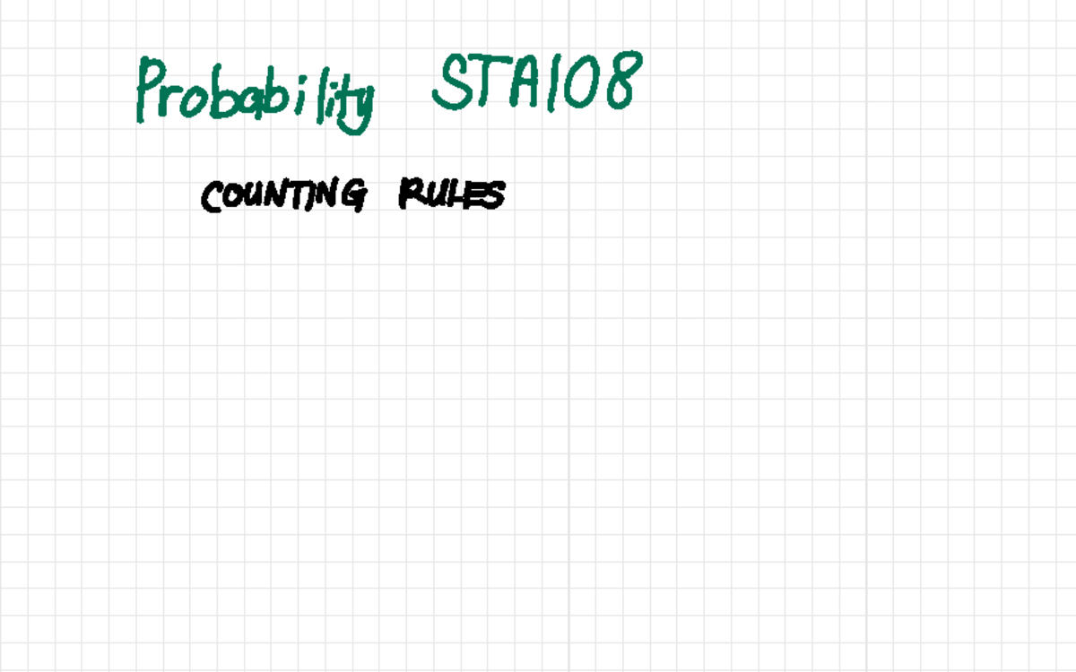Counting Rules STA108 Practice make perfect Probability STA / 08