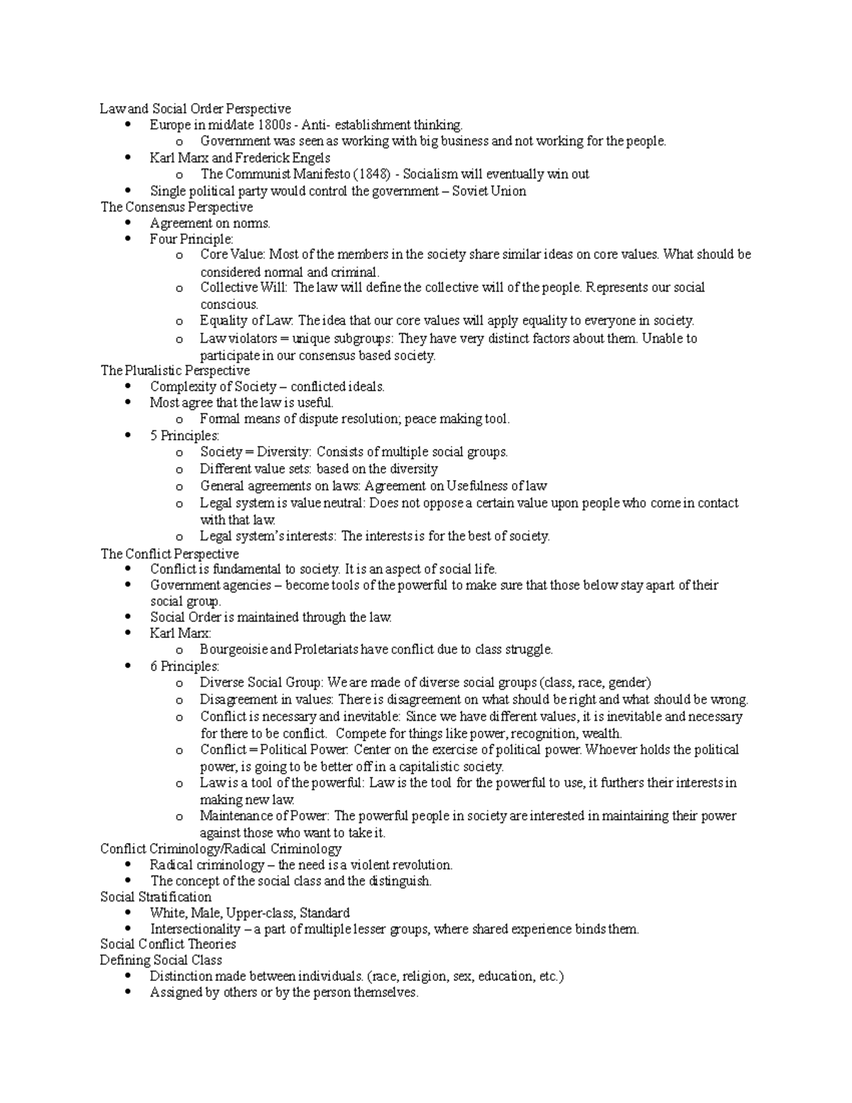 Criminology Exam 3 Review - Law and Social Order Perspective Europe in ...