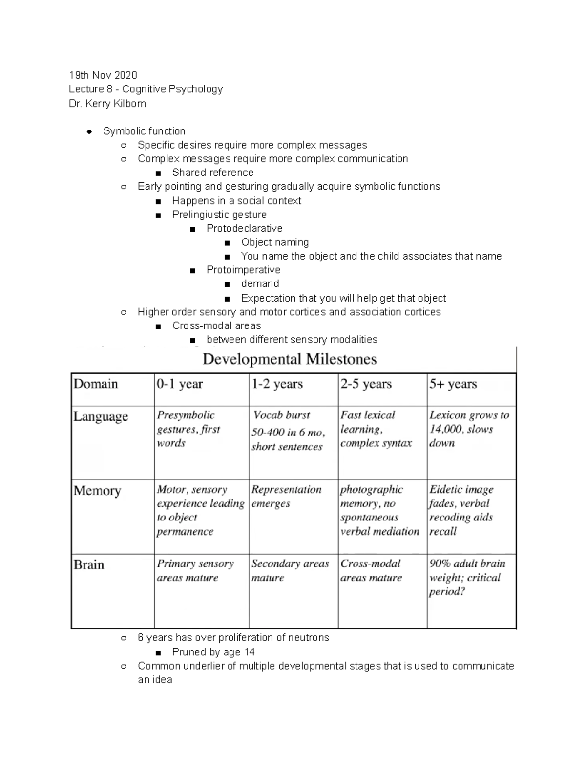 Cognitive Psychology Lecture 8 19th Nov 2020 19th Nov 2020 Lecture