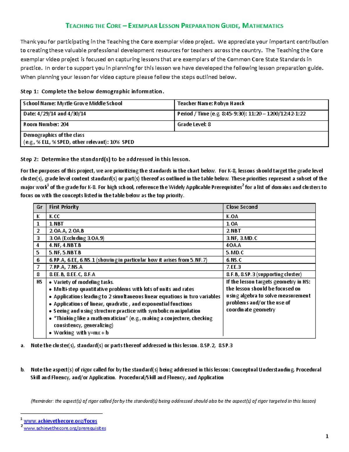 Inbound 237675023476245378 - 1 TEACHING THE CORE – EXEMPLAR LESSON ...