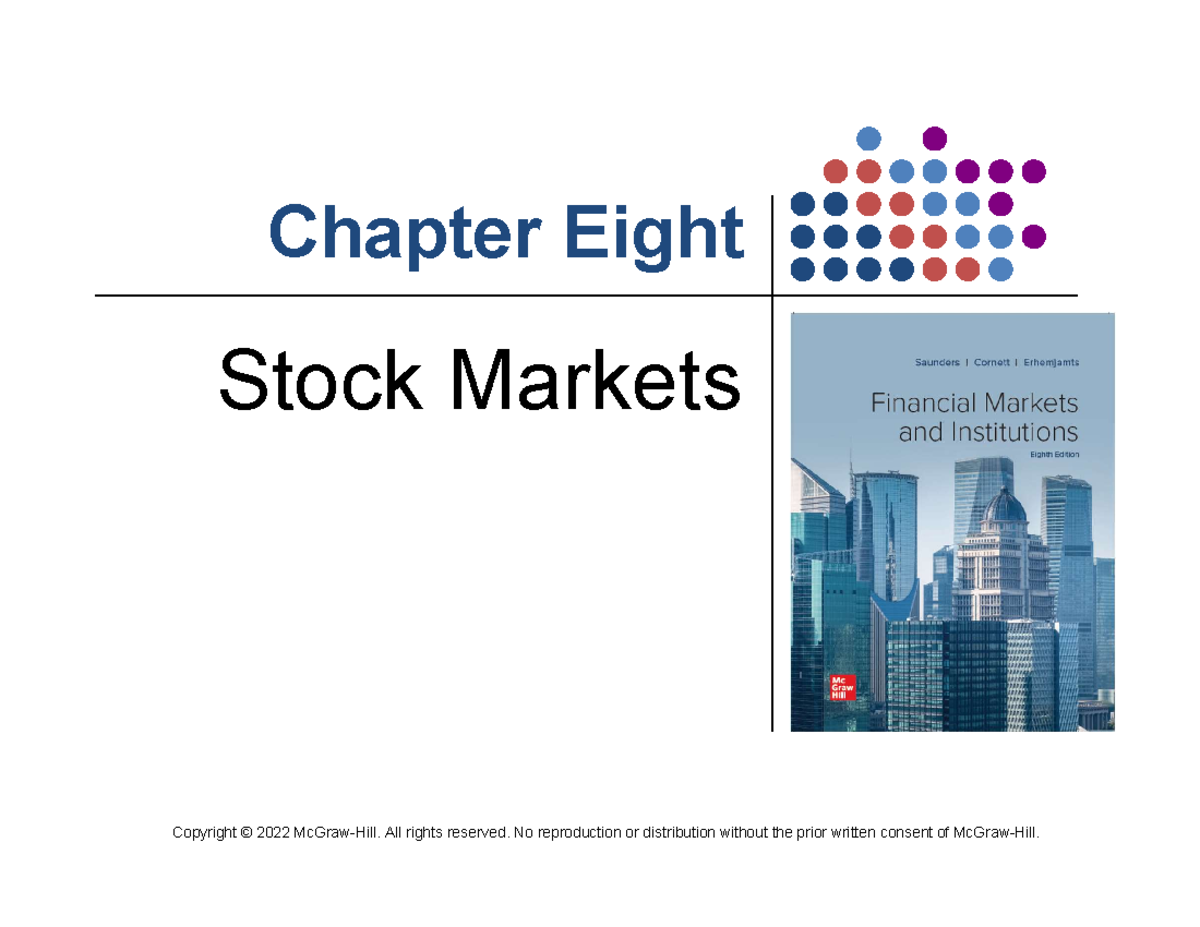Saunders 8e PPT Chapter 08 Chapter Eight Stock Markets Copyright