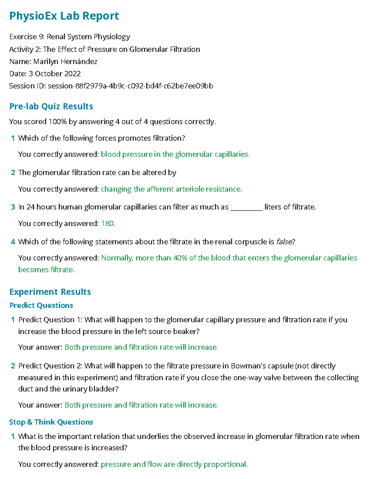 Physio ex exercise 9 activity 2 physioex lab report exercise 9 renal