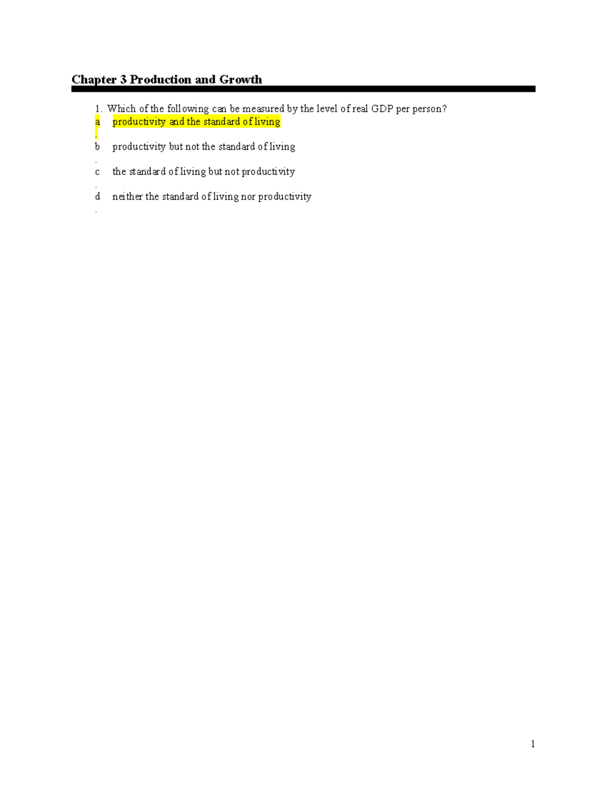 Chapter 3 Production and Growth - Chapter 3 Production and Growth Which ...