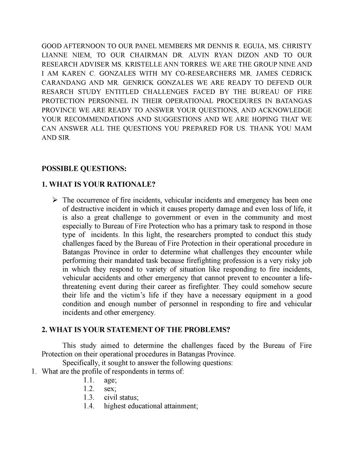 thesis defense questions pdf