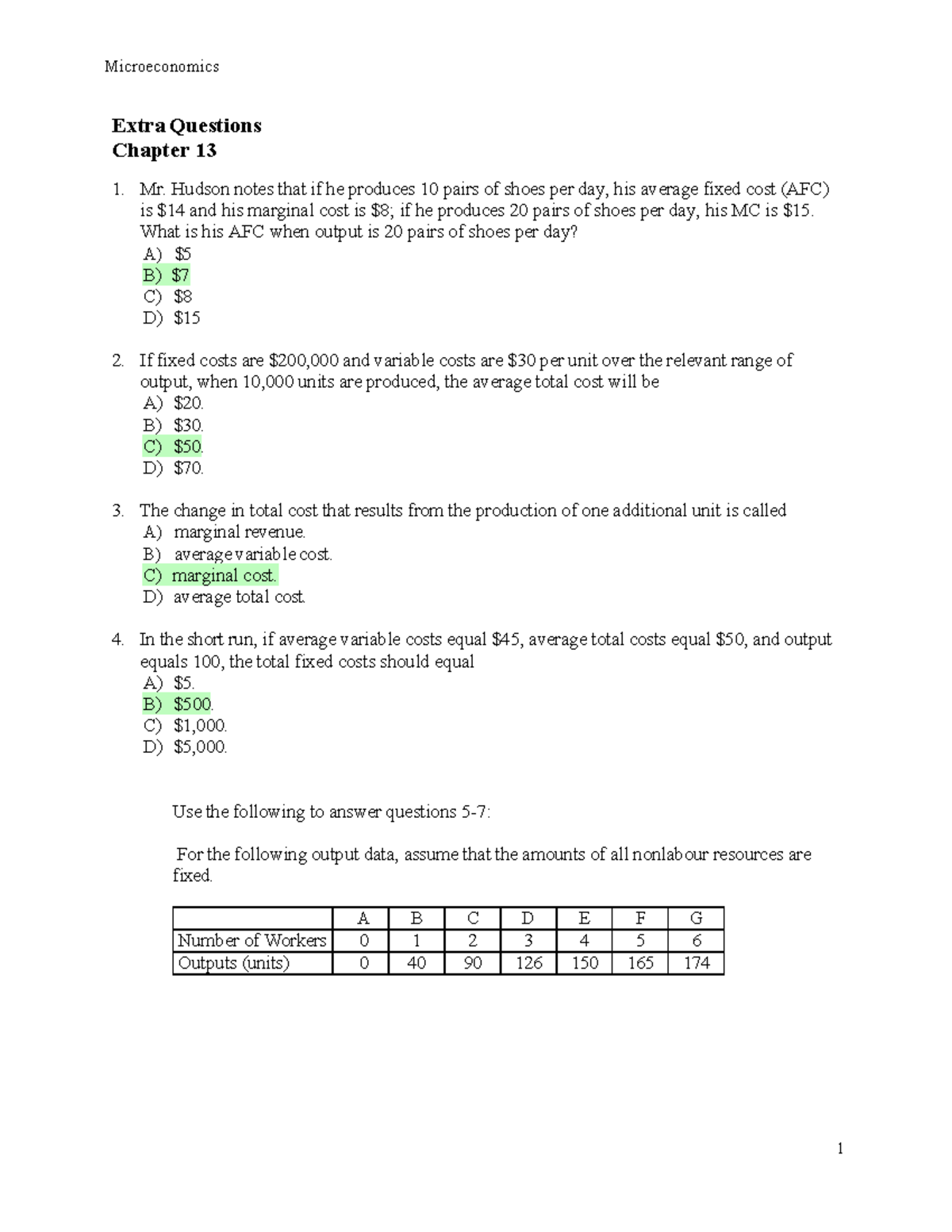 Microeconomics - Chapter 13 Extra Questions - Microeconomics 1 Extra ...