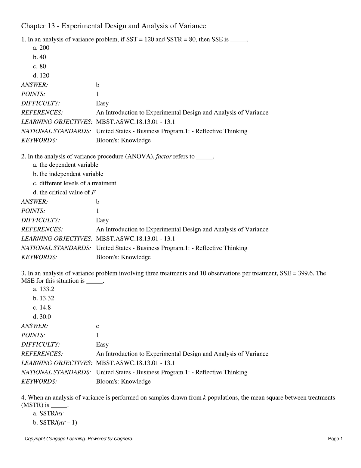 ch 13 experimental design ws #1