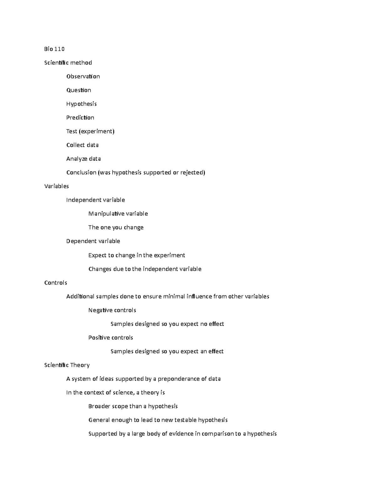 Scientific Method - Dr. Robert Winning's BIO 110 class - Bio 110 ...