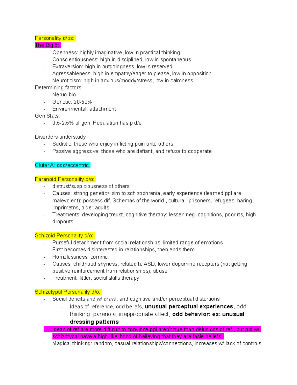 Psych Exam 4 Study Guide - Personality d/os: The Big 5: - Openness ...