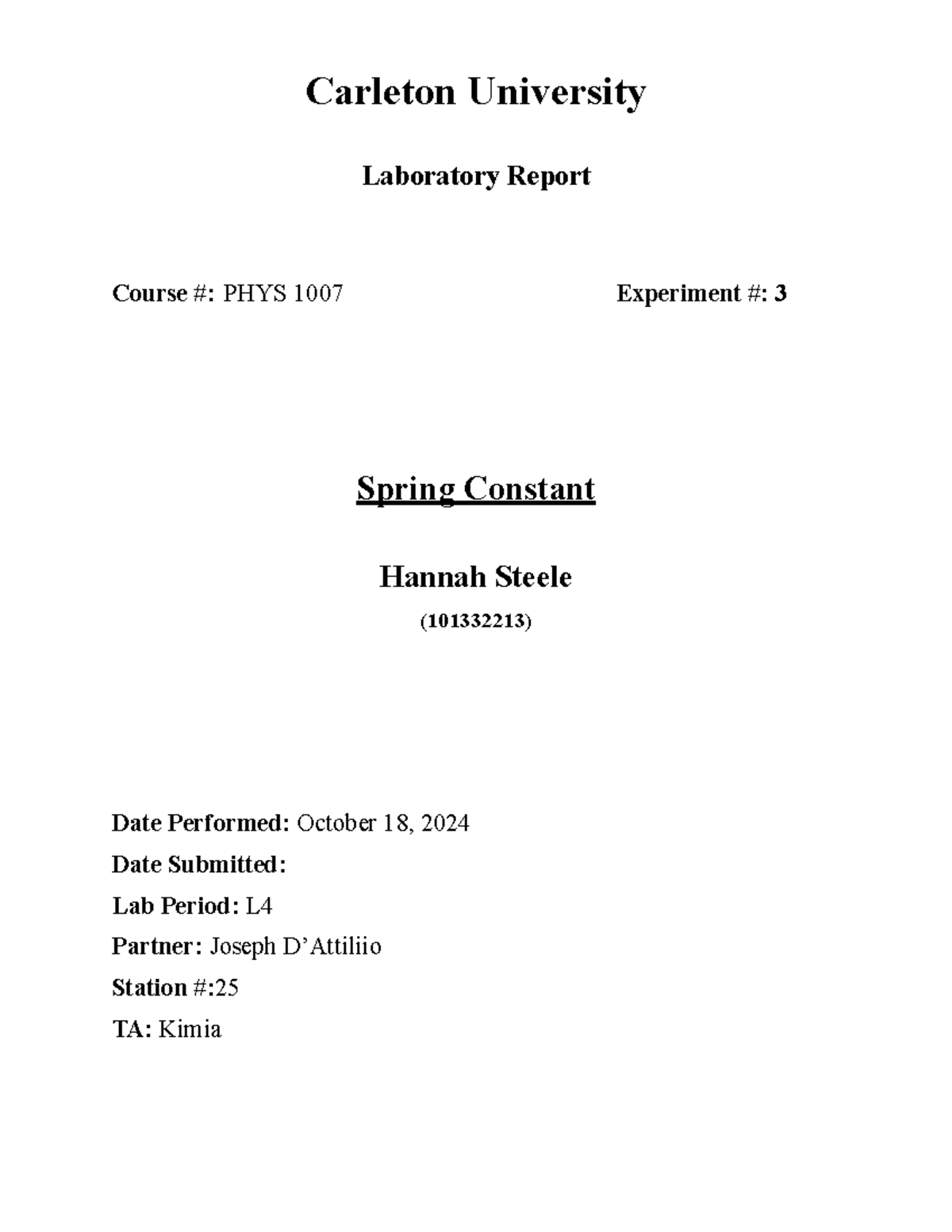 Spring Constant Report Template.docx - Carleton University Laboratory ...