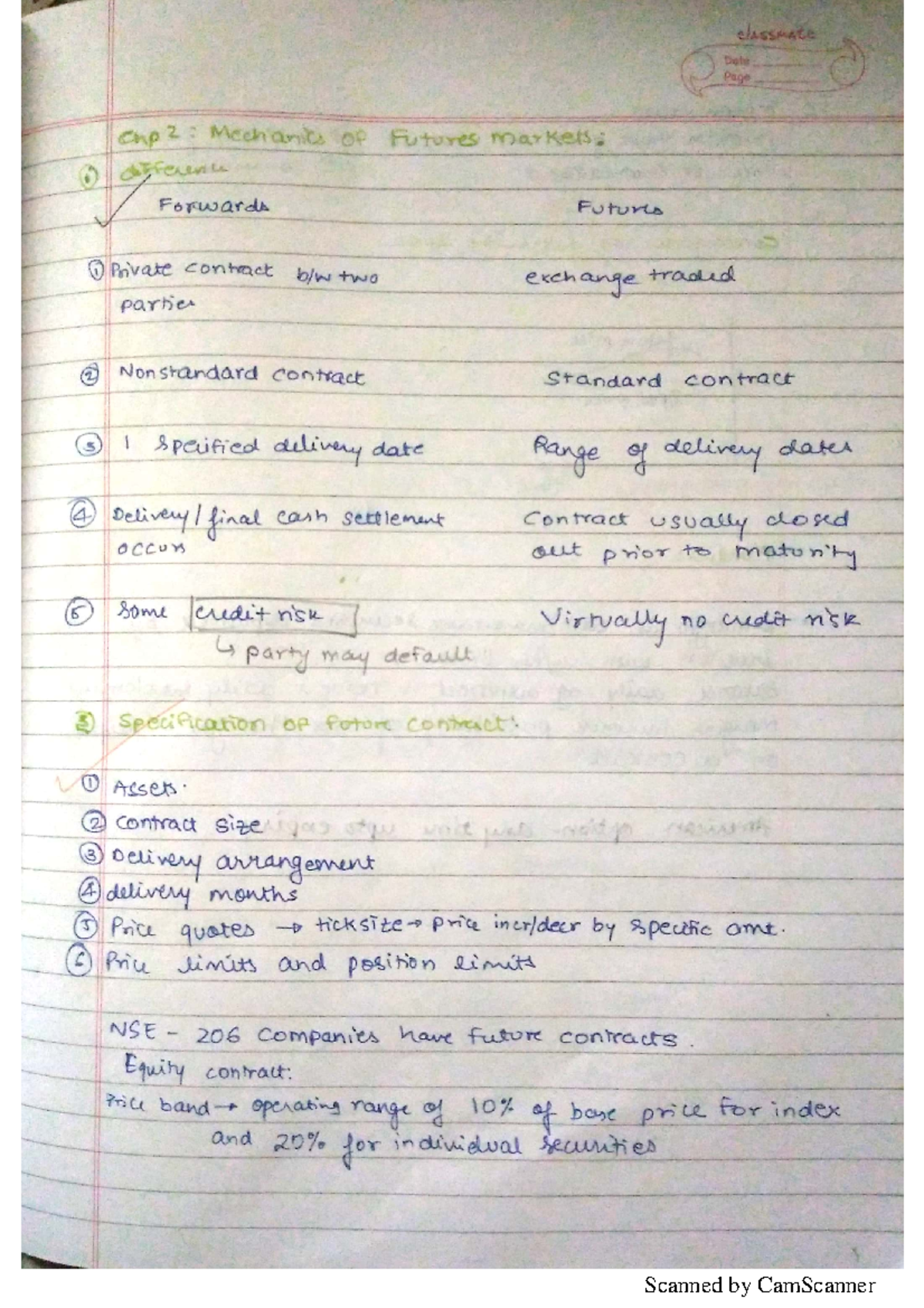Gaurav DRM Notes - classmate 3 Date Page chp 2 : Mechanics of Futures ...