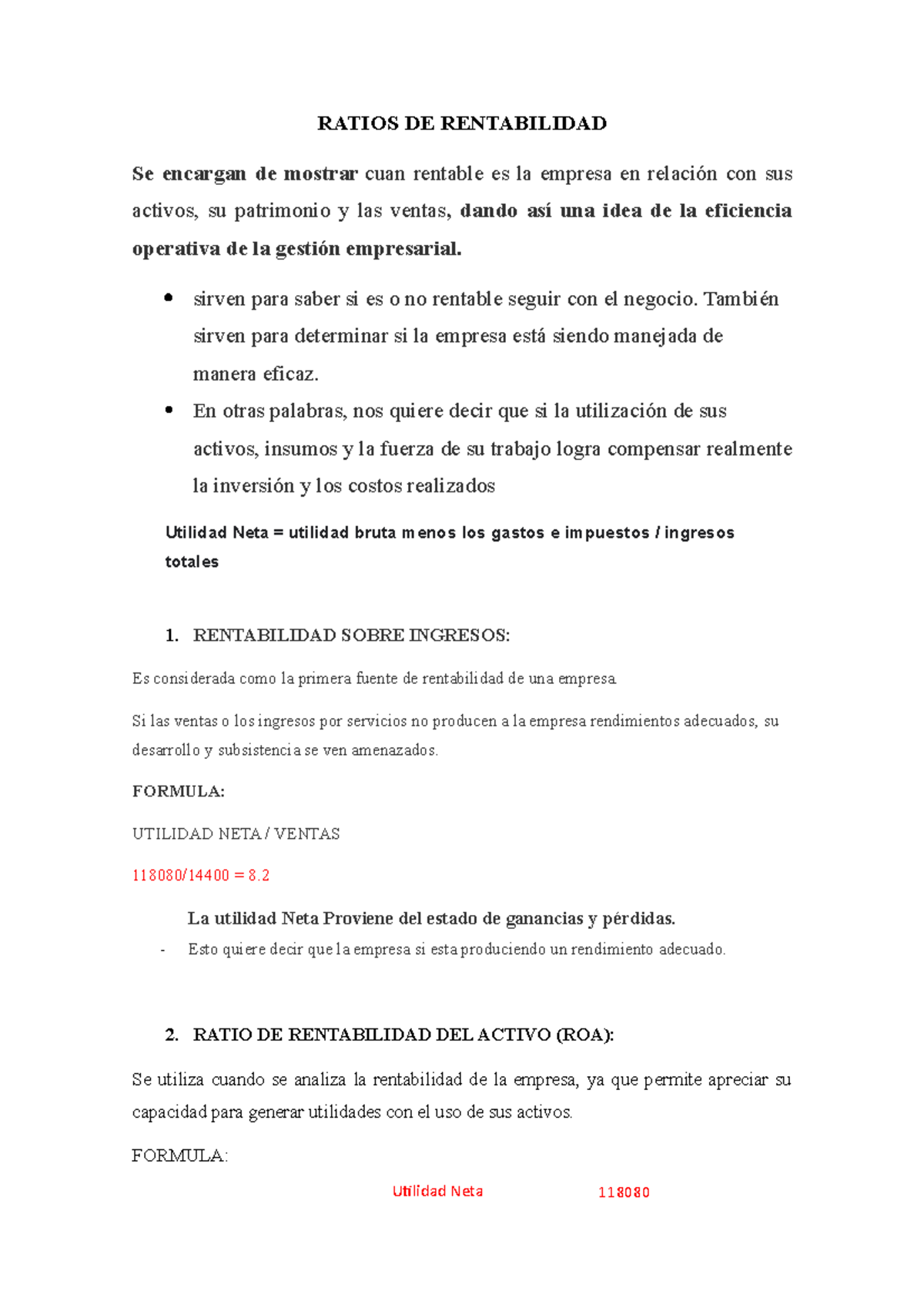 Ratios DE Rentabilidad 2000 00 - RATIOS DE RENTABILIDAD Se encargan de ...