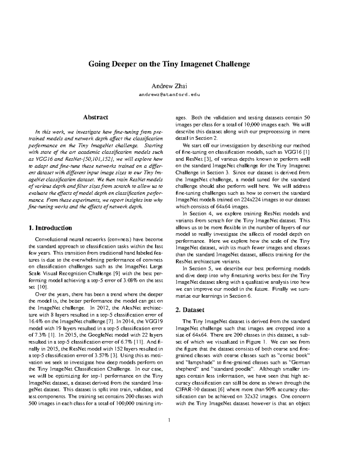 Going deeper on the tiny imagenet challenge - Both the validation and ...