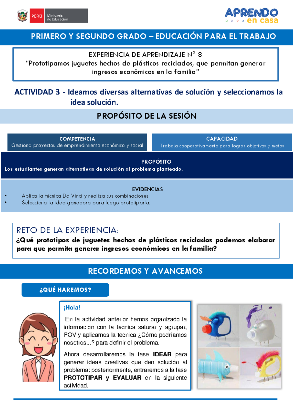 VIII Experiencia DE Aprendizaje - ACT 3- 1 y 2 Grado - PRIMERO Y ...