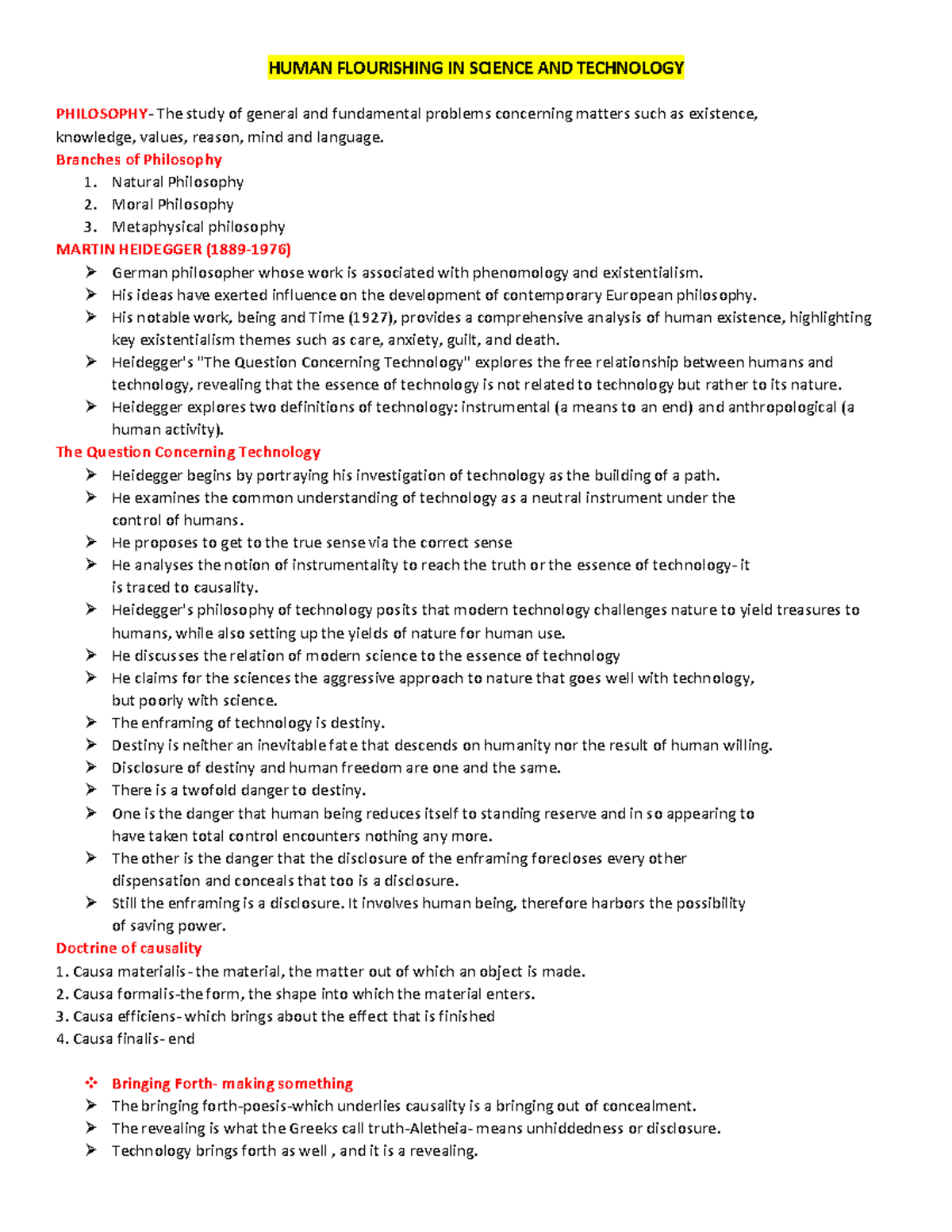 STAS- Midterm - REVIEWER - HUMAN FLOURISHING IN SCIENCE AND TECHNOLOGY ...