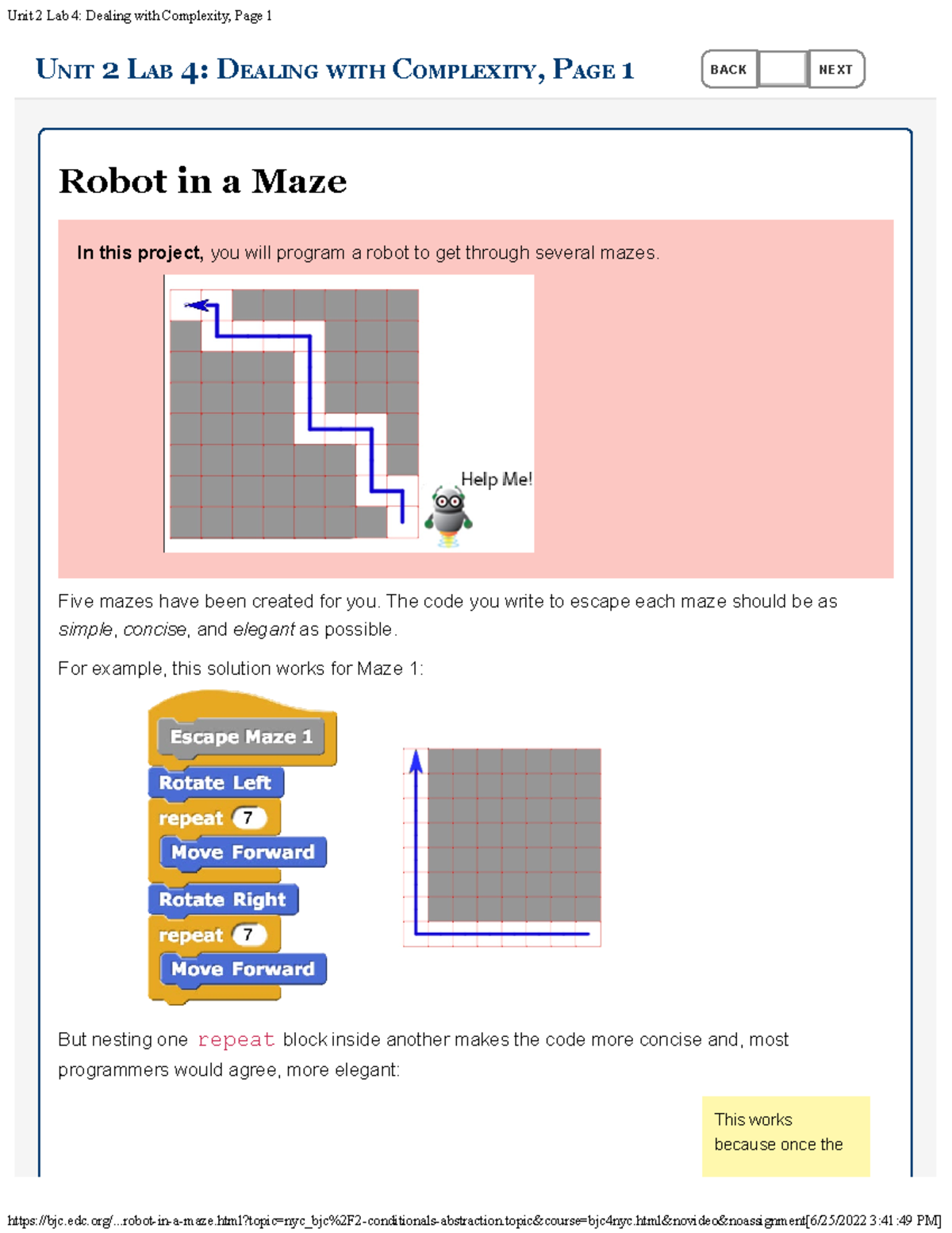 Robot in a maze lab this works because once the robot in a maze in