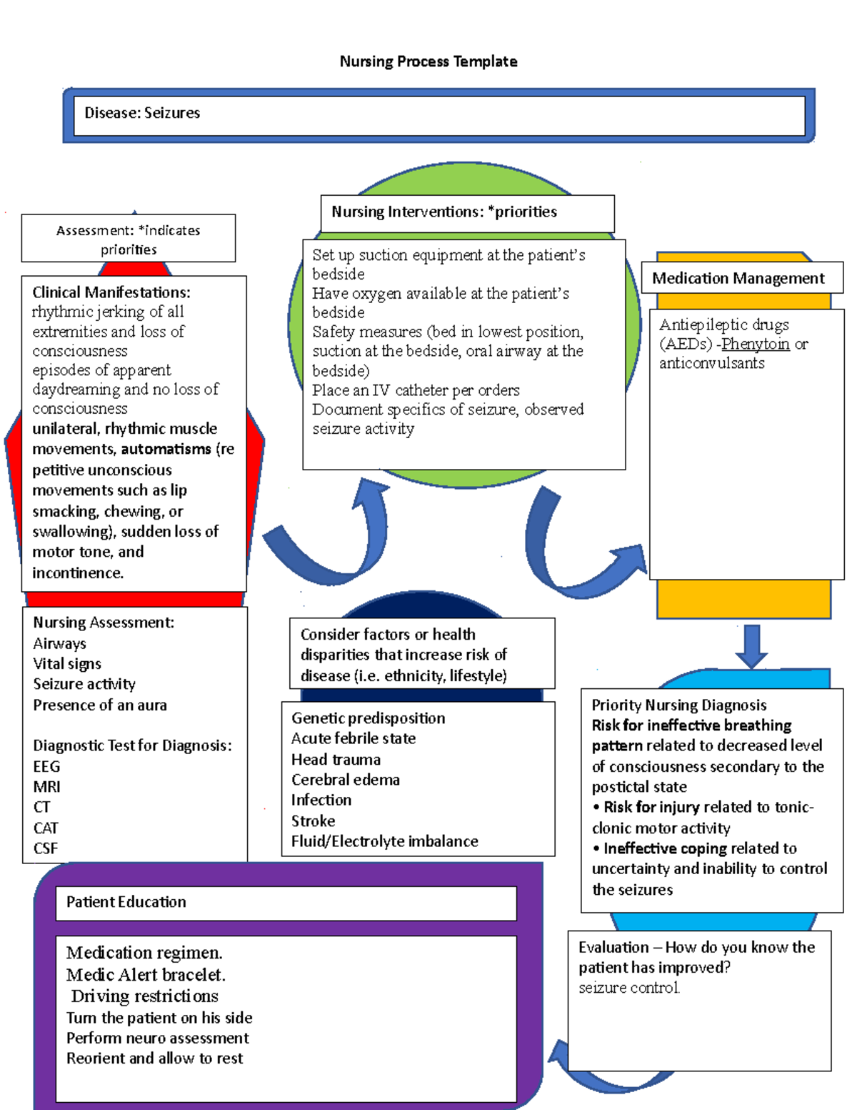 Nursing Process Template - Seizures - NUR 4267 - Florida A&M University ...