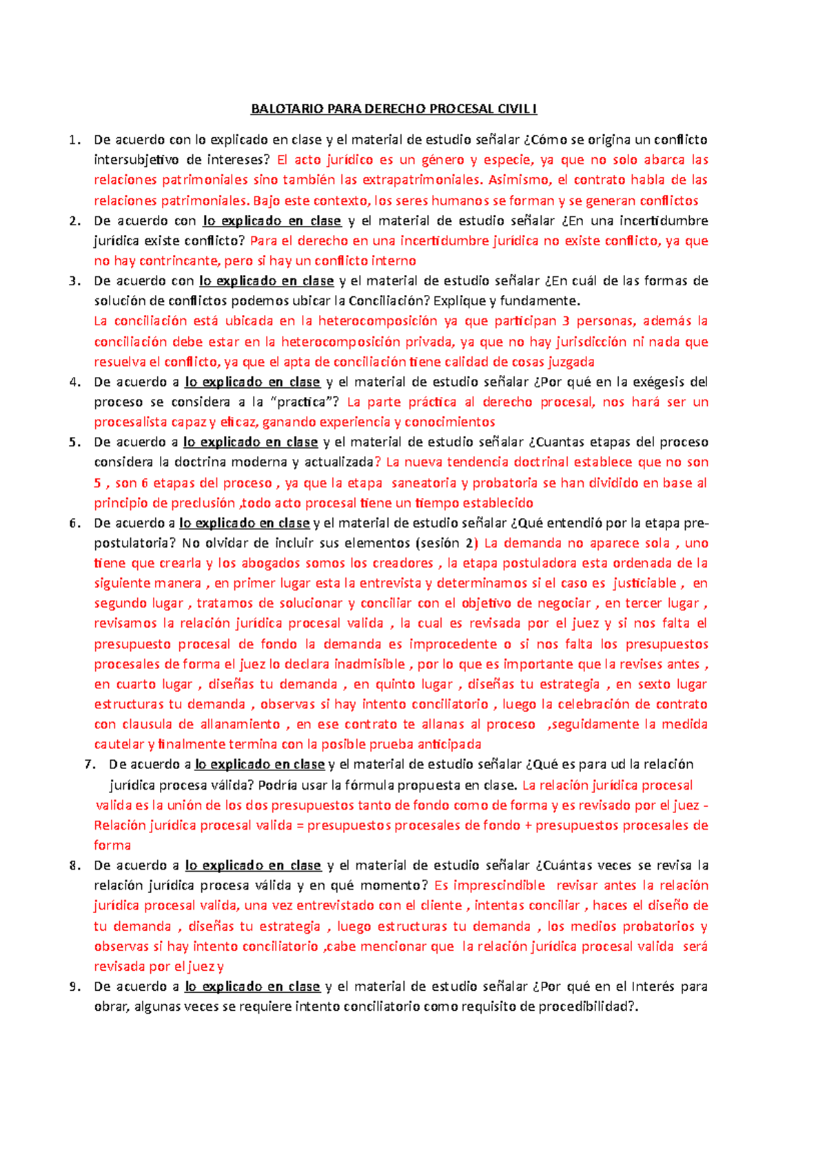 Balotario PARA Derecho Procesal Civil I - BALOTARIO PARA DERECHO ...