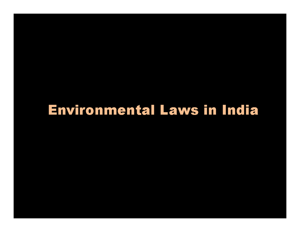 7. Environmental Laws - Lecture Notes 7 - Environmental Laws In ...