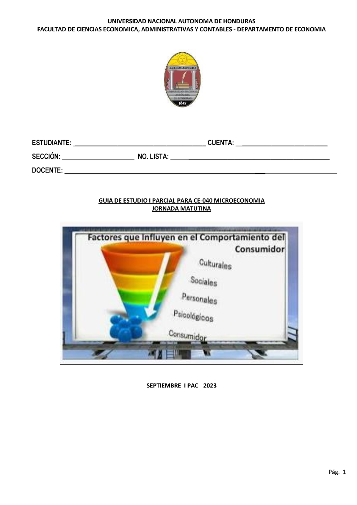 Guia De Estudio Para Primer Parcial I PAC 2023 Microeconomía ...