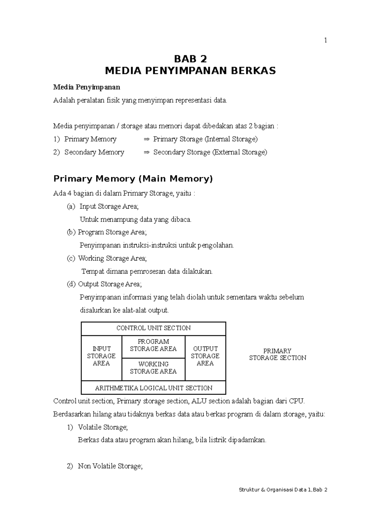 BAB 2 - Media Penyimpanan Data - BAB 2 MEDIA PENYIMPANAN BERKAS Media ...