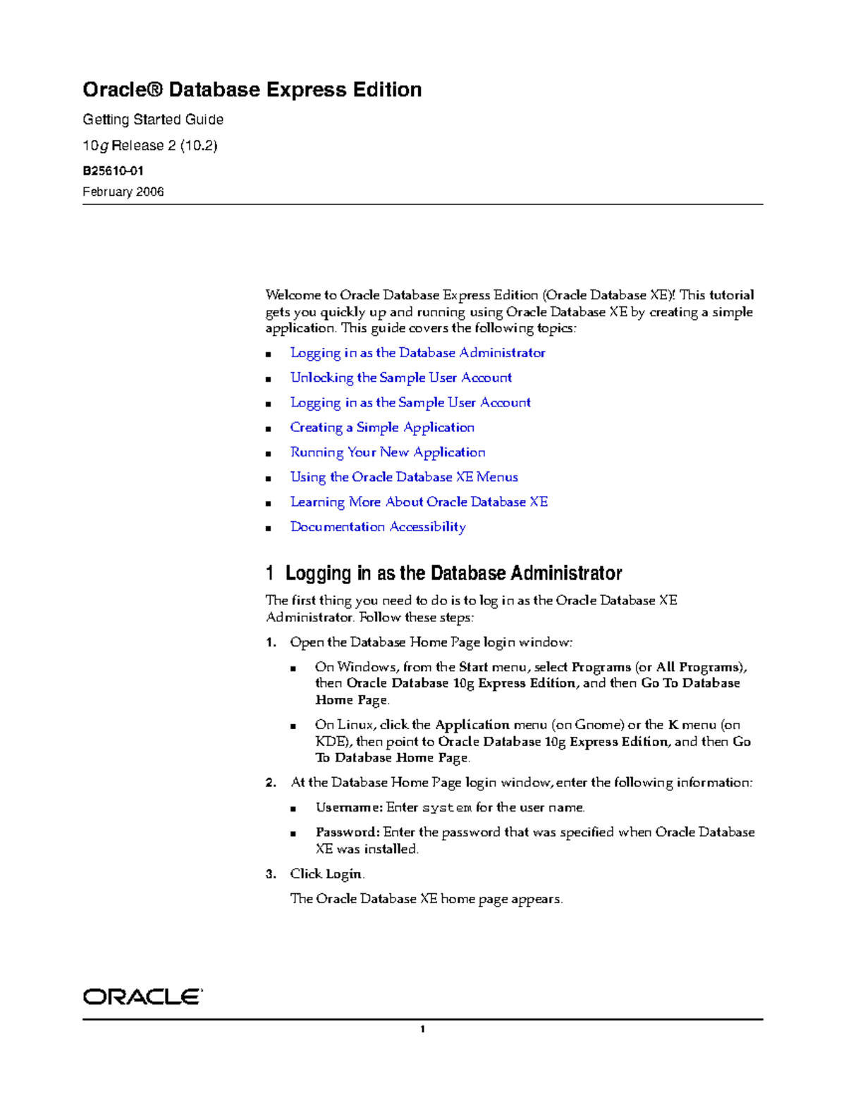 09 Oracle Db EE Getting Started Guide 10g R2 - Database - PIEAS - Studocu