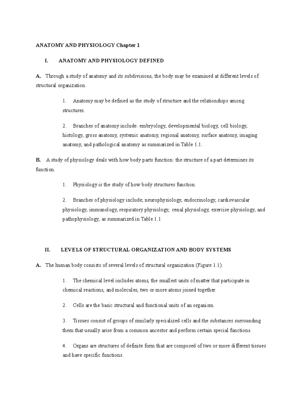 anatomy and physiology homework 1