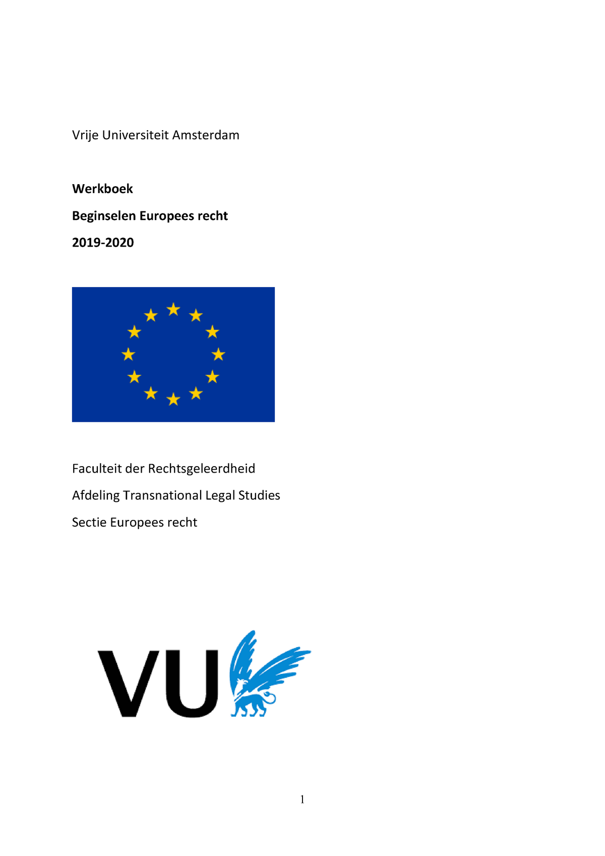 OUD Digitaal Werkboek Beginselen Europees Recht 2019-2020-def - Warning ...