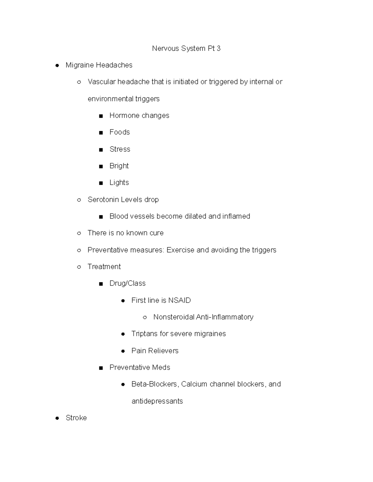 nervous system clinical case study answers