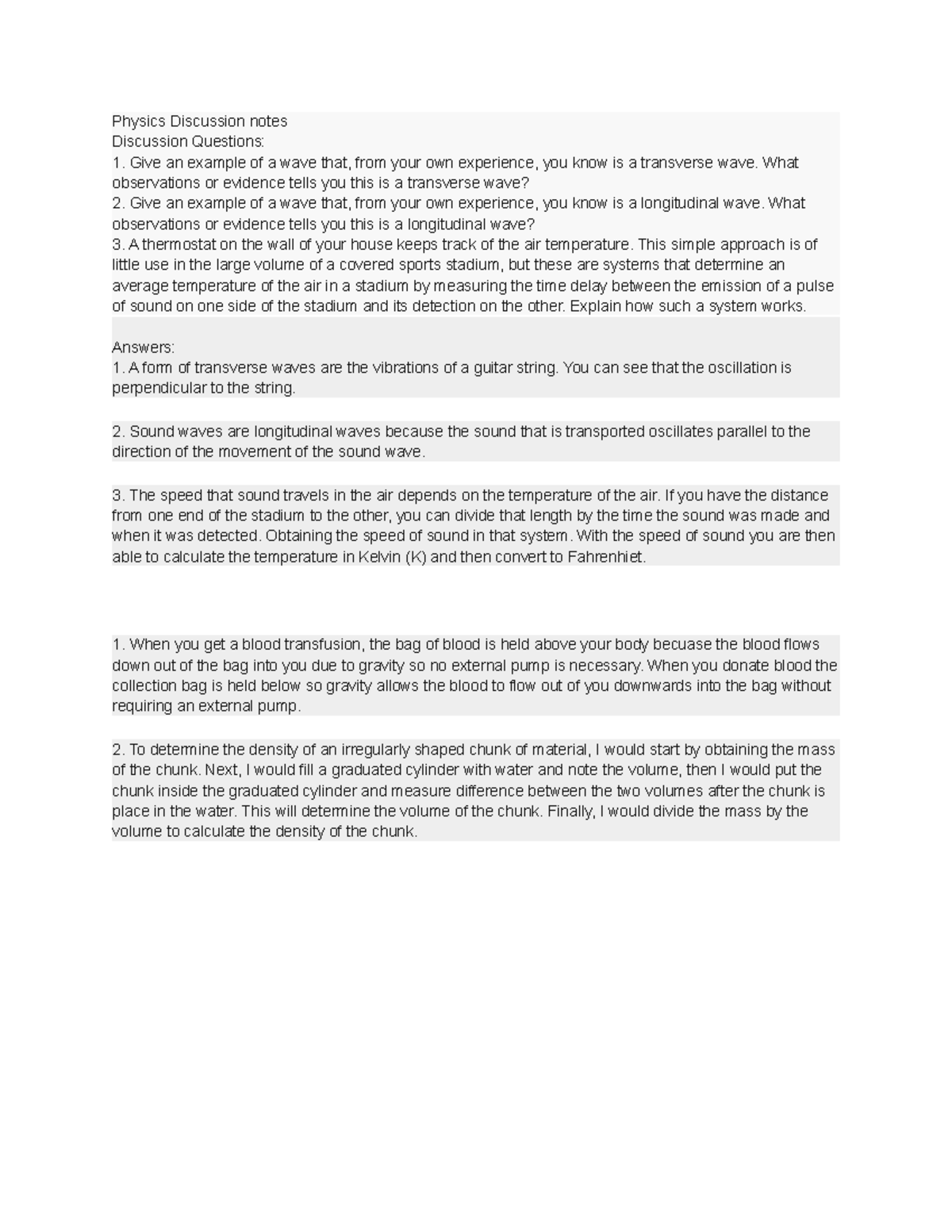 Physics Discussion notes - Physics Discussion notes Discussion ...